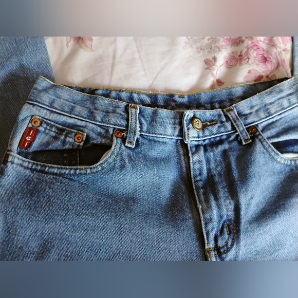 VINTAGE l.e.i. Flare Leg Denim Blue Jeans SIZE 5 • AUTHENTIC VINTAGE from 1990's - Picture 4 of 12